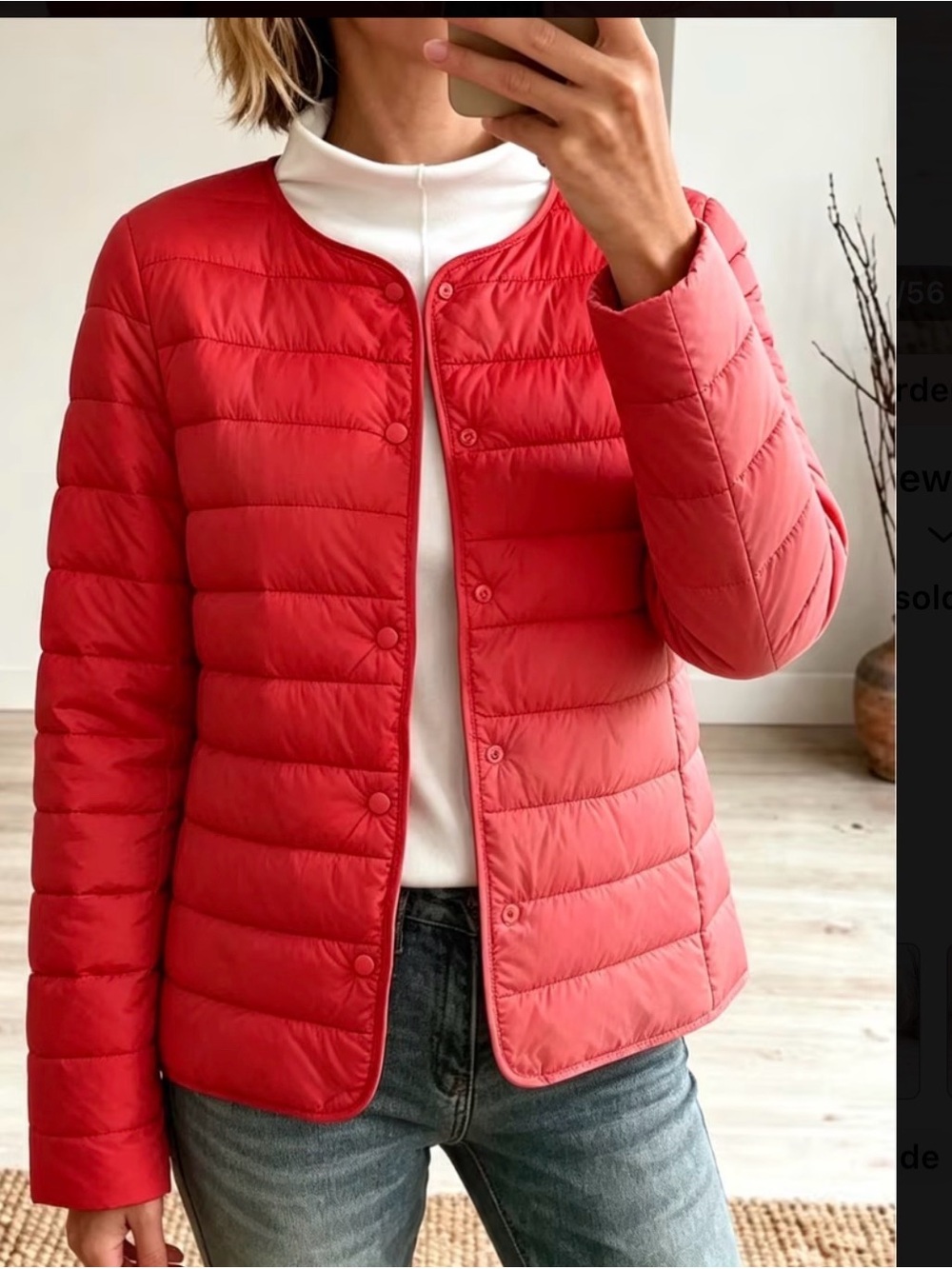 New Light & Thin Autumn & Winter Round Neck Puffer Jacket XL